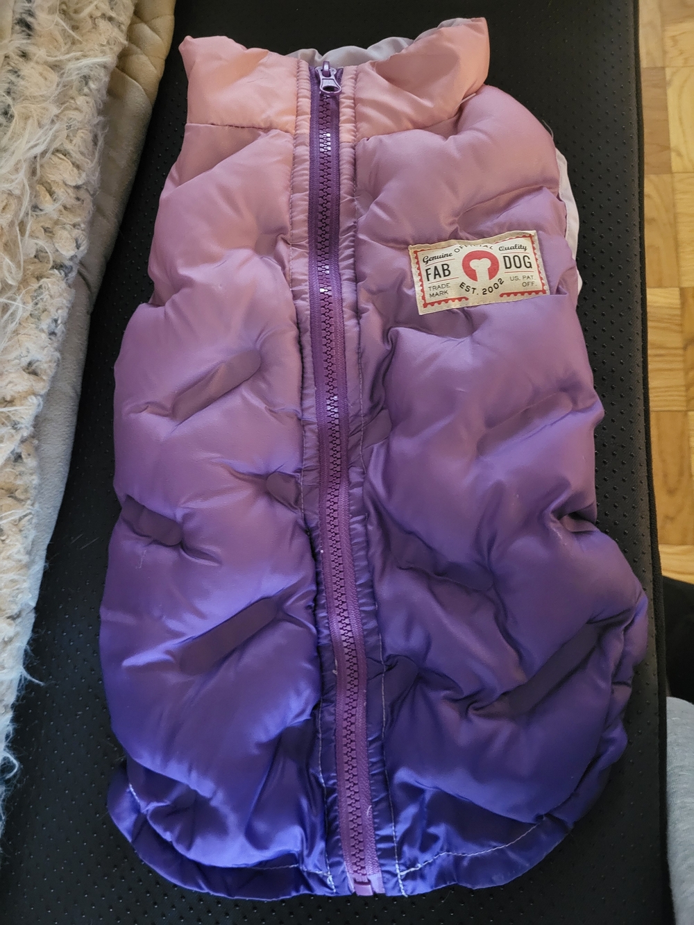 Fab Dog Two-Tone Purple & Pink Puffer Dog Jacket